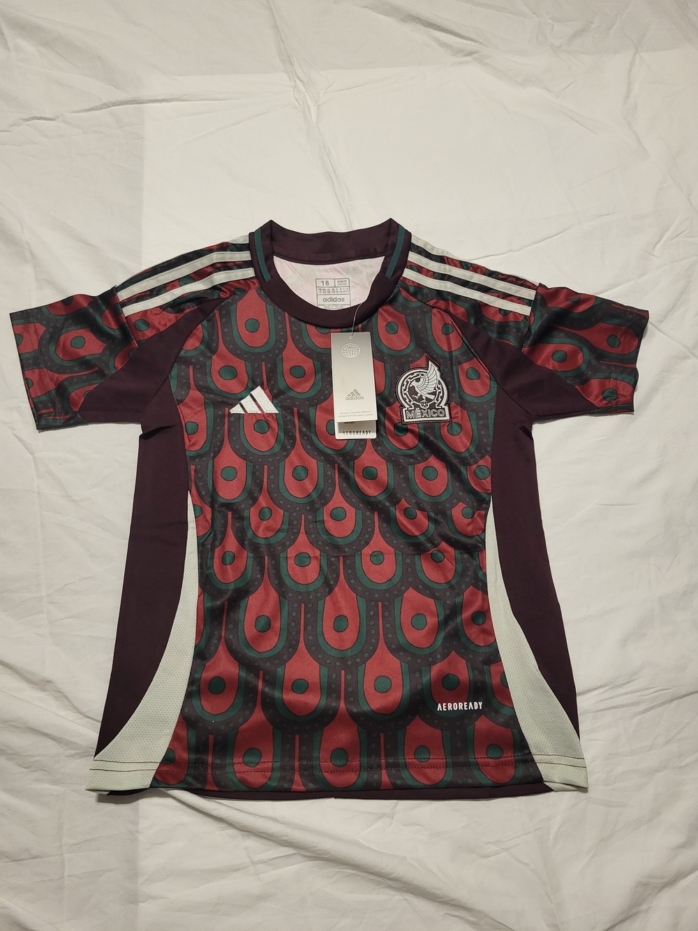 New w/ Tags Adidas Mexico 2024 Home Soccer Jersey - Youth Size 18 / XS Slim Fit